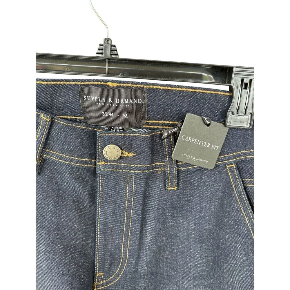 Supply & Demand Carpenter Fit Mens Dark Wash Denim Jeans 32W M